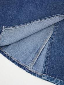 GlowEve 女士时尚休闲系带无袖牛仔上衣 - 藍色 - 查看 6