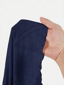 SHEIN EZwear 海军蓝针织加大码女式前系带吊带背心 - 藏蓝色 - 查看 5