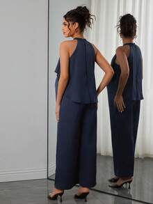 SHEIN Maternity Jumpsuits - Navy Blue - View 2