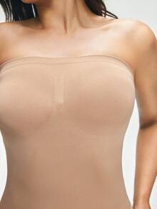 SHAPORA Women's Seamless Tight Slimming Shapewear, Padless Solid Color Design, Can Be Worn Outerwear - Apricot - View 6