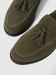 Sleekvia Sepatu Loafer Datar Kasual Serbaguna untuk Perjalanan, Dekorasi Rumbai, Cocok untuk Hari Valentine - Dark Green - View 8