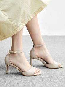 CUCCOO BIZCHIC 女士时尚百搭通勤高跟凉鞋 - 杏色 - 查看 4