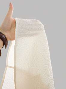 Firerie Kids Tween Girl Elegant Commuter Champagne Jacquard Cute Puff Sleeve Round Neck Black Bow Tie Babydoll A-Line Dress, Spring/Summer - Champagne - View 5