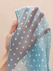 TRNVIE 女士优雅波点V领露背吊带背心，春夏款 - 藍白色 - 查看 7