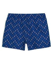 Horizaway Men's Beach Vacation Casual Printed Drawstring Swim Trunks Blue Men Swim Trunks Men's Beachwear - Blue - View 6