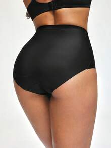 SHAPORA 高腰无缝塑形收腹内裤，纤体紧致压缩内裤 - 黑色 - 查看 2