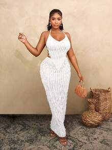 BamGleam 女士性感纯色露背吊带上衣和半身裙两件套，夏季，夏季服装，夏季上衣，夏季服装，女士夏季服装，夏季度假服装，女士夏季服装，沙滩裙，沙滩半身裙，女士沙滩服装，女士度假服装，女士度假服装，夏季度假服装，度假，假日，女士度假服装 - 白色 - 查看 5