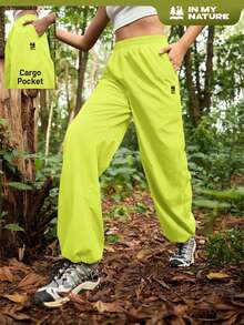 In My Nature Women's Casual Outdoor Solid Color Pants - Mustard Yellow - View 2