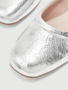 CUCCOO BIZCHIC Zapatos planos de moda para damas - Plateado - Ver 6