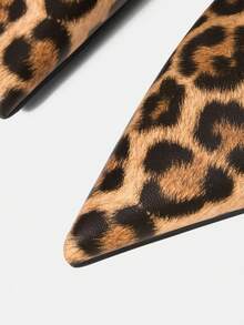 Mnmlis 女士尖头高跟鞋，新款小众品牌黑色优雅法式细跟鞋，女士包头鞋，夏季新款法式时尚明星风鞋履 - 豹紋 - 查看 8