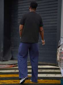 Heavens Edit 男式恐龙口号印花圆领休闲通勤 T 恤 - 黑色 - 查看 2