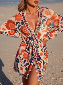 Swim Lushoire Women's Printed Kimono Cover Up - Multicolor - View 5