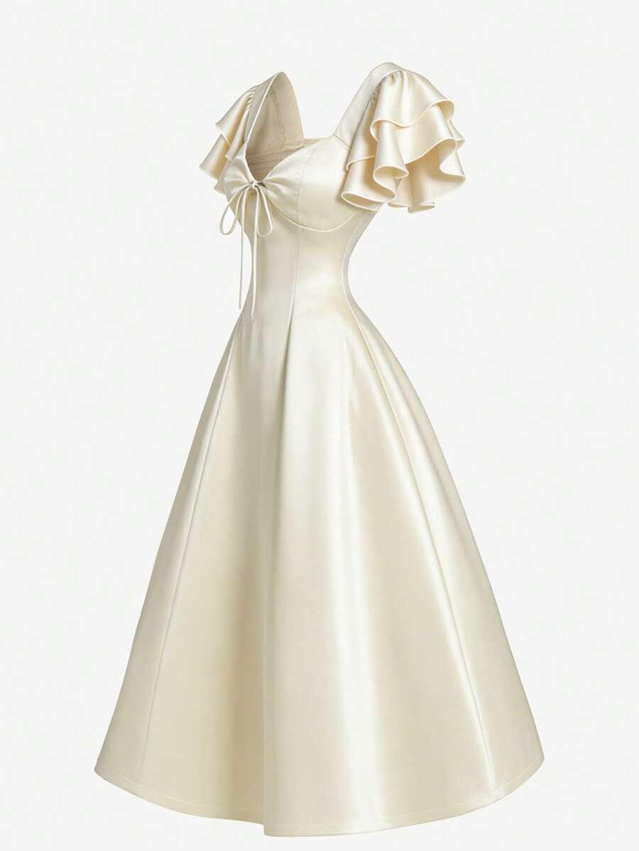 GlowEve Ladies Weave Elegant And Stylish Summer Dresses - Apricot - View 1