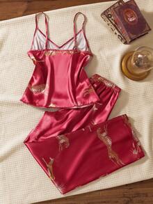 EverLounge Conjunto de pijama de camiseta de tirantes para mujer - Multicolor - Ver 2