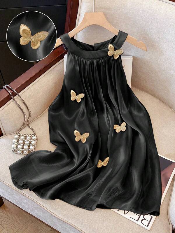 GlowEve CURVE Plus Size Woven Butterfly Decor Elegant Romantic Casual Vacation Beach Sunlight Blouse Shirt