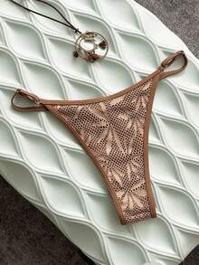 Swim Vcay 2026 New Spring/Summer Women Sexy Bikini Bottom For Beach Vacation - Brown - View 2