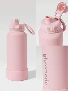 GLOWMODE 34 OZ Sip And Go Double-Layer Stainless Steel Loop Handle Magnetic Phone Holder Non-Slip Base Water Bottle Daily Casual Office Active - Red - View 6