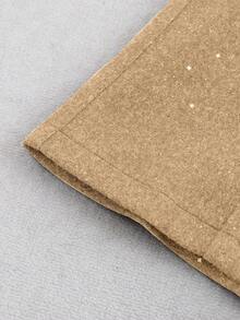 Franclia Fashionable Elegant Glittery Slimming Wool Blend Women Shorts - Khaki - View 5