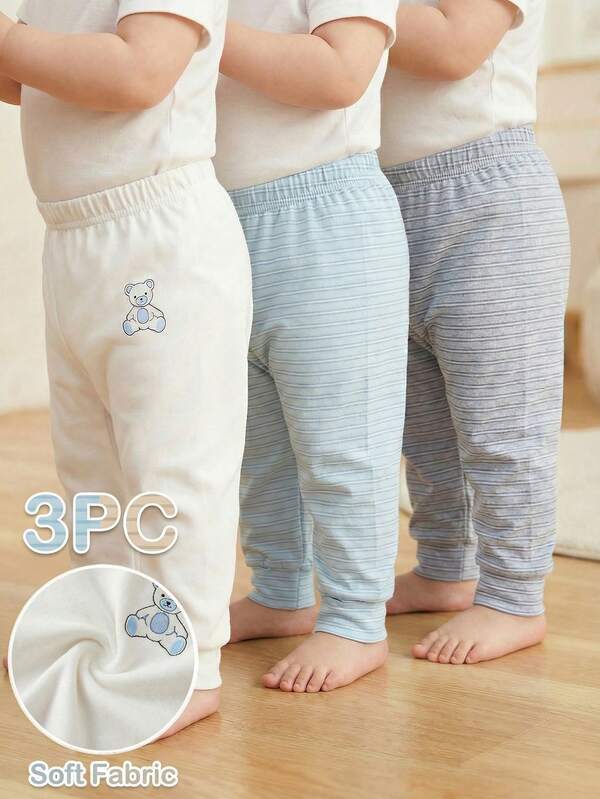 Souflis Souflis Unisex Baby 3 Packs Black, White, Gray Footless Leggings, Suitable For Babies To Wear In All Seasons, Versatile And Cost-Effective Baby Trousers Pants For Babies