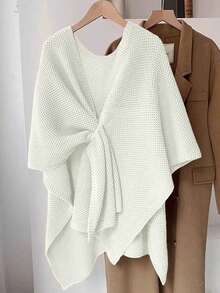 Franclia New Autumn/Winter Casual Elegant Personalized Shawl Collar Women Cardigan Sweater - White - View 6