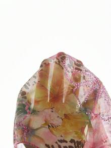 ROMWE Avant Conjunto de vestido mini con estampado de flores y leopardo, decoración de conchas, bufanda y collar, estilo vintage de playa para la Y2K - Multicolor - Ver 9