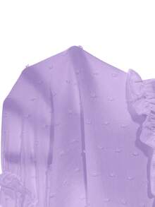 Elenzga Đầm hai dây viền bèo chấm bi Thụy Sĩ, trang phục đi biển cho nữ. - Màu tím hoa cà - Xem 7