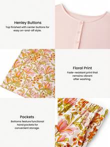 LUVLETTE Women Soft Cotton Basic Long-Sleeve & Floral Print Pants Loungewear 2 Piece Pajama Set With Pockets Lingerie Pyjama - Olive Green - View 4