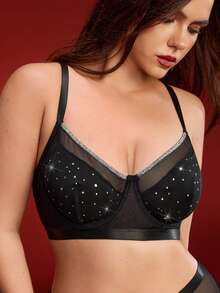 EmpressEnvy Plus Size Underwire Bra With Lift And Support, Suitable For Larger Busts - Black - View 3