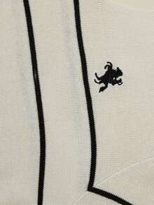 GlowEve 新款欧美时尚混色优雅百搭针织上衣、毛衣背心和裤子套装 - 卡其色 - 查看 3