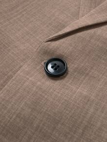 Manfinity Mode Áo blazer nam dáng suông, có túi, họa tiết chấm bi, một hàng khuy. - Màu Khaki - Xem 7