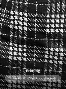 SHEIN LUNE Small Slit A-Line Skirt, Retro Houndstooth Print, Casual Office Elegant Street Wear Women Skirt Birthday Outfits For Women - Black and White - View 8