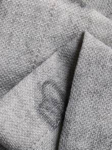 Vivie Lora 女士V领宽松全印花半拉链长连衣裙 - 灰色 - 查看 8