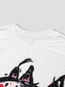 ROMWE MEN Street Life 男士休闲卡通印花短袖T恤，夏季 - 彩色 - 查看 4