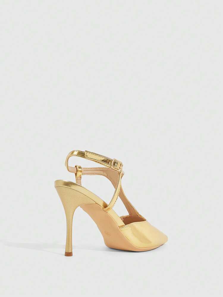 CUCCOO SZL Women's Pointed Toe Buckle Design Fashionable Elegant High Heel Pumps Spring Shoes