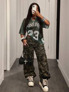 BamGleam 女士网眼T恤，休闲运动宽松短袖上衣，绿色数码印花，春季新品度假波西米亚性感纯色格子条纹休闲款，夏季，夏季上衣，夏季，夏季假期，女士夏季，女士夏季，春季，春季女士，春假，春季，春季，春季春季女士，春季女士，度假女士，女士假期，夏季假期，女士度假，假期，假期，夏季假期，女士海滩度假绿色网眼上衣 - 軍綠色 - 查看 7