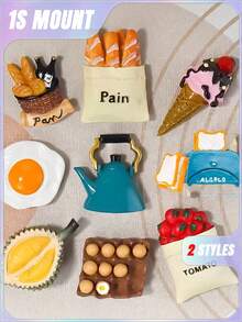 7 件食物冰箱贴 食物磁铁 用于冰箱贴 装饰性可爱磁铁 冰箱贴 适用于厨房 强力树脂磁铁 家居装饰 办公室 情人节、情人节婚礼、生日、厨房 和各种形状的肥皂模具 适用于情人节、情人节婚礼、生日、厨房、婚礼用品、礼物 学校用品、厨房装饰、客厅装饰 - 彩色 - 查看 6