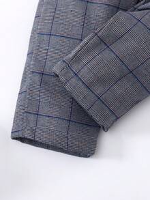 Bộ 2 món áo vest kẻ caro và quần cạp chun cho bé trai, thích hợp cho tiệc sinh nhật, lễ rửa tội, lễ kỷ niệm sinh nhật lần thứ nhất, tiệc chiêu đãi, biểu diễn, đám cưới, lễ báp têm và các dịp khác. - Xám - Xem 8