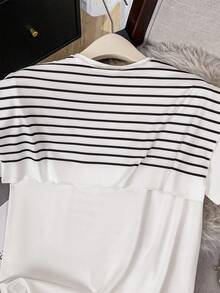 GlowEve Áo thun nữ tay ngắn cổ tròn kiểu dáng tối giản, thích hợp mặc hàng ngày và mùa hè. - trắng - Xem 6