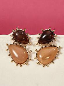 Glisma 1 Pair Retro Baroque Geometric Resin Charm Drop Earrings, Women's Party/Gift Accessories - Geometric Resin Earrings - View 5