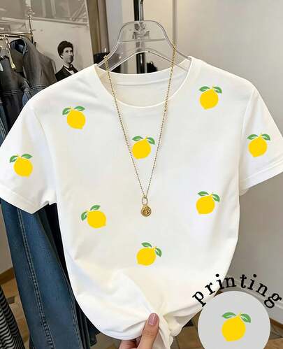 Camiseta con muchas limones, camiseta con estampado divertido, ideal para usar en verano, con elementos refrescantes de frutas,ideal para chicas adorables, corte cómodo y tela suave, envío desde México, tallas S-XXXL