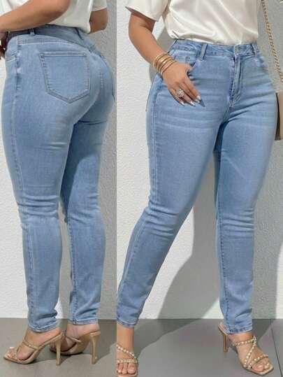 Pantalones pantalón mezclilla jeans mujer dama curvy plus size tallas extra básico vaquero femenino vaqueros skinny fit bolsas bolsillos cintura alta pierna ajustada ajustados ceñidos strech versátil primavera verano casual diario urbano y2k aesthetic escuela trabajo ancho decorado vintage únicos confort día noche salida calle concierto festival música EDC bahidora vive latino