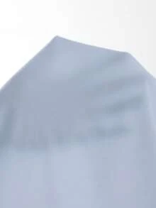 Firerie 女士简约优雅时尚办公室白色无袖褶皱领尖下摆缎面衬衫 - 淺藍色 - 查看 5