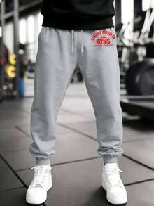 Manfinity Sport PWRUP Men Sports Pants - Light Grey - View 4