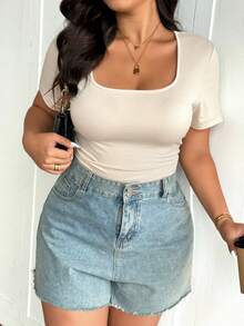 SHEIN Frenchy 3件套加大码女士时尚连体衣，百搭黑色、杏色、咖啡色，休闲百搭连体衣 - 彩色 - 查看 5