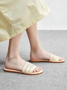 CUCCOO BIZCHIC 女士银色网眼简约平底鞋，优雅休闲，舒适易穿，适合工作、通勤、约会、正式场合等各种场合。 - 米白色 - 查看 5