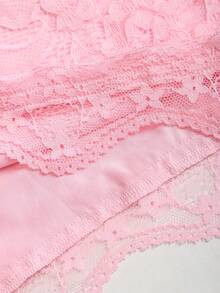 Sweetra Thanh lịch, lãng mạn, nữ tính, dễ thương, cổ điển, gợi cảm, thích hợp cho kỳ nghỉ, hẹn hò, tiệc tùng, mua sắm, ở nhà. Đầm hai dây cổ chữ V thắt eo hở lưng bằng ren hoa, màu hồng, thích hợp cho mùa xuân/hè/thu. - Hồng - Xem 7