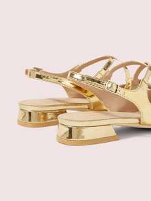 CUCCOO DOLLMOD Giày bệt Mary Jane trang trí nơ xinh xắn, màu mơ, mũi vuông, gót thấp, thích hợp đi làm, hẹn hò, dự tiệc, mua sắm, đi học, phong cách ngọt ngào. - Vàng - Xem 9