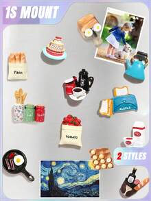 7 件食物冰箱贴 食物磁铁 用于冰箱贴 装饰性可爱磁铁 冰箱贴 适用于厨房 强力树脂磁铁 家居装饰 办公室 情人节、情人节婚礼、生日、厨房 和各种形状的肥皂模具 适用于情人节、情人节婚礼、生日、厨房、婚礼用品、礼物 学校用品、厨房装饰、客厅装饰 - 彩色 - 查看 5