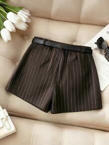 Franclia Women's Casual Shorts With Attached Skirt, Versatile - Brown - View 2