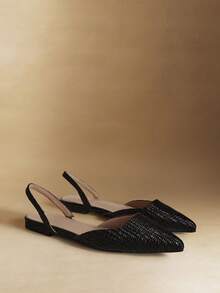 Rosivie Giày bệt mũi nhọn nữ, kiểu dáng thường ngày, thời trang cho mọi dịp. - màu đen - Xem 5